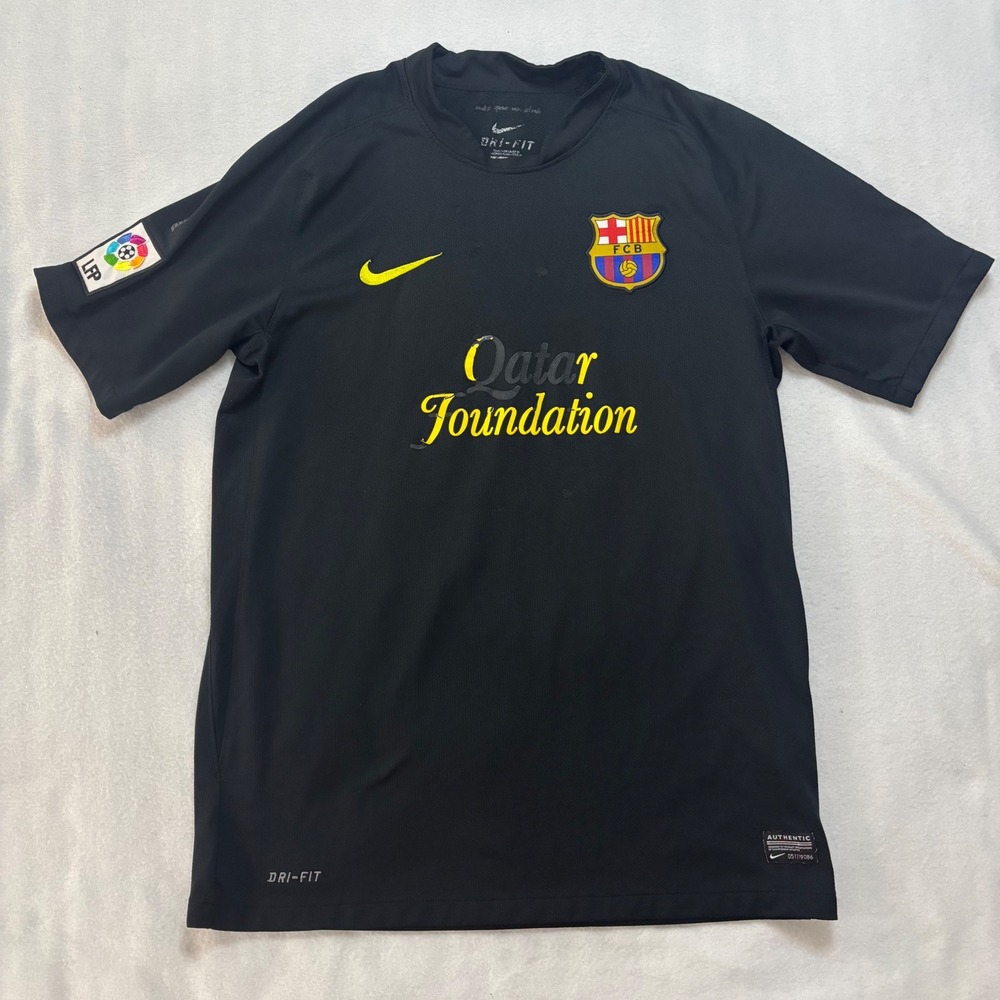 Nike FC Barcelona 2011-12 Away Jersey Black Qatar Foundation Mens M 419880-010